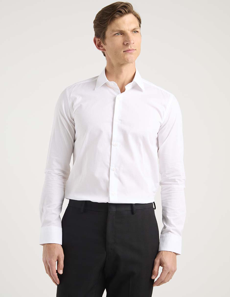 Camisa de vestir de algodón manga larga para hombre 2