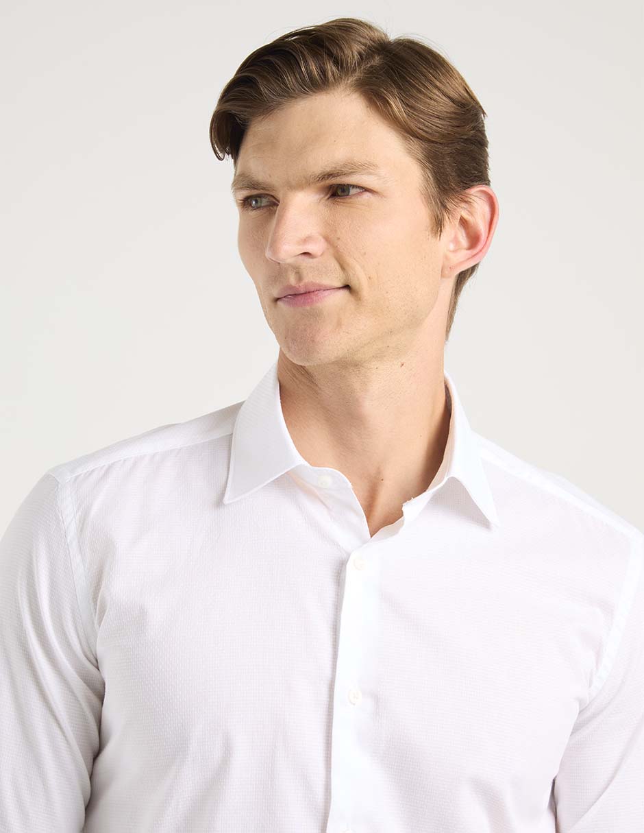 Camisa de vestir de algodón manga larga para hombre 4