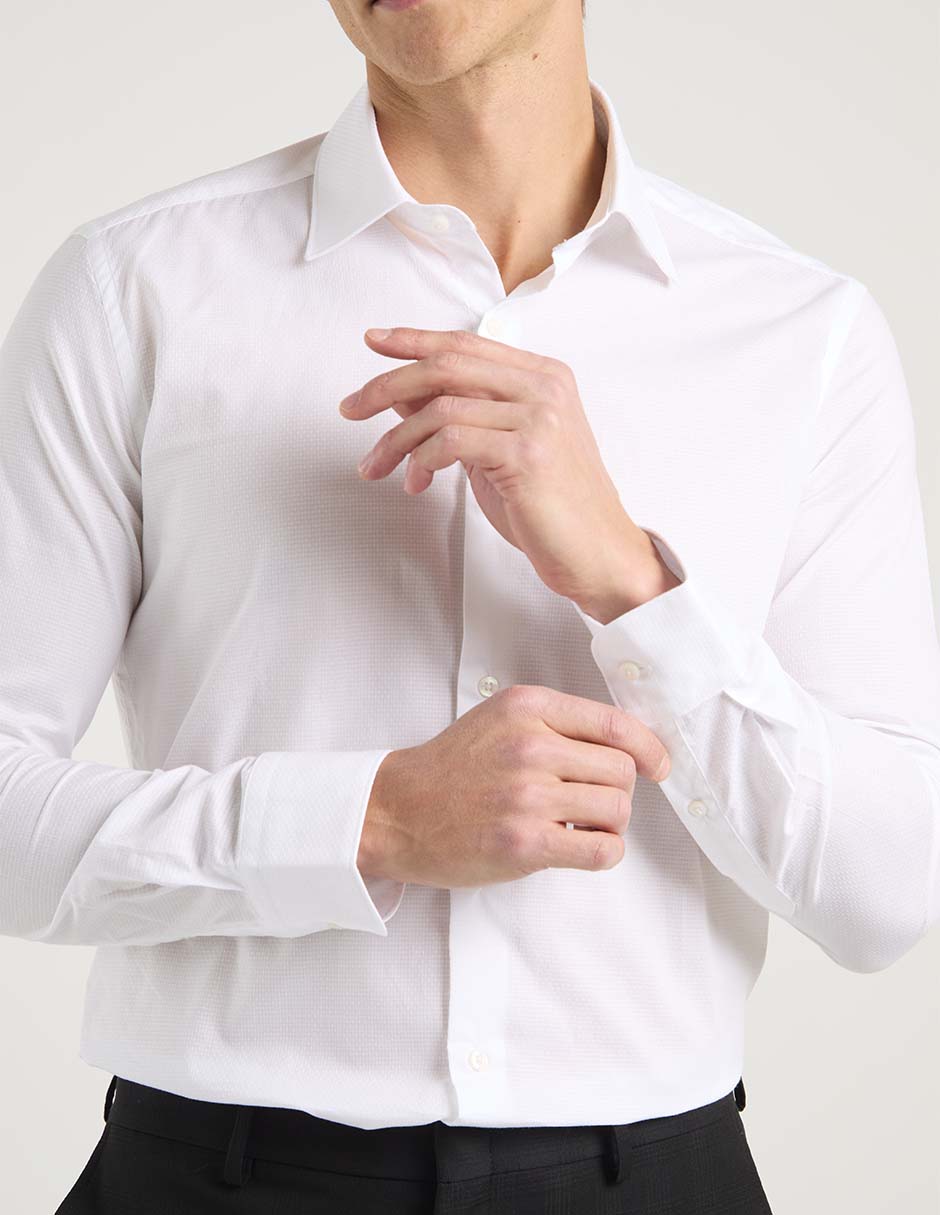 Camisa de vestir de algodón manga larga para hombre 5