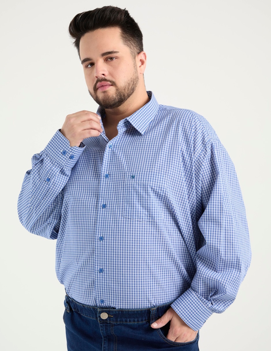Camisa de vestir de algodón manga larga para hombre 1