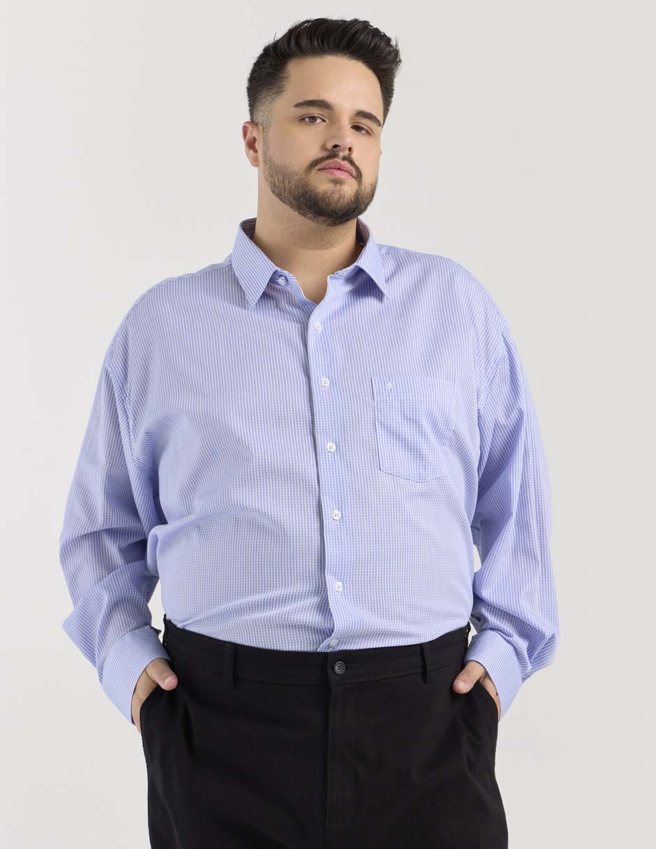 Camisa de vestir Manchester de algodón manga larga para hombre