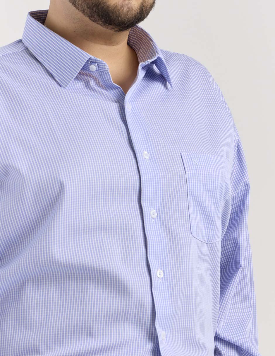 Camisa de vestir Manchester de algodón manga larga para hombre