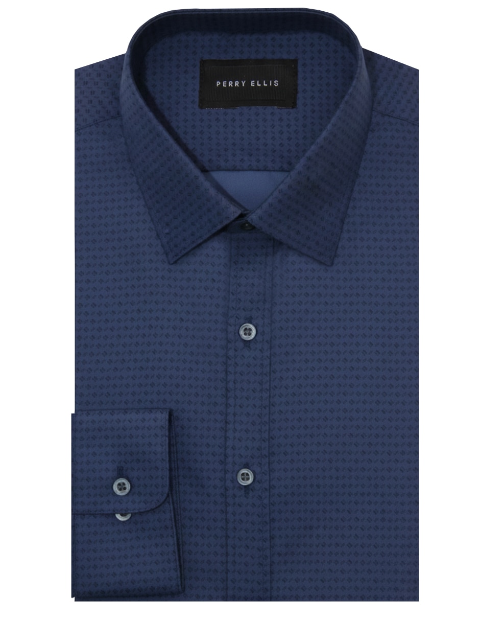 Camisa de vestir Perry Ellis manga larga para hombre
