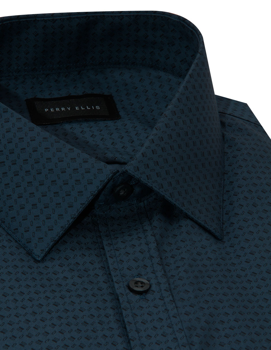 Camisa de vestir Perry Ellis manga larga para hombre