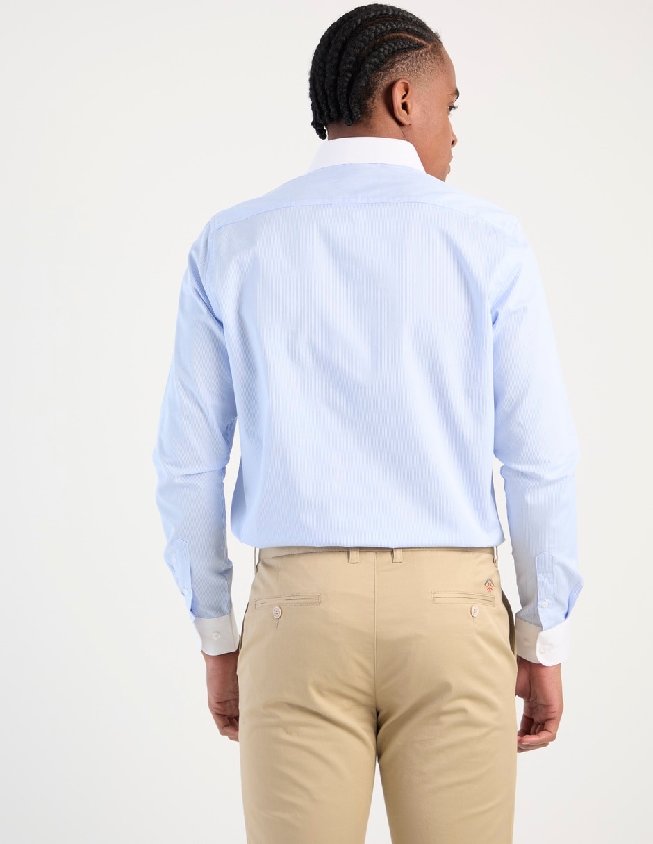 Camisa business casual de algodón manga larga para hombre 5