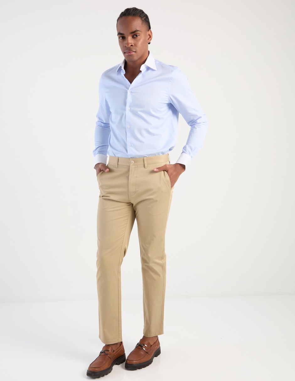 Camisa business casual de algodón manga larga para hombre 6