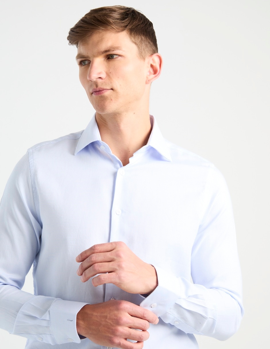 Camisa de vestir de algodón manga larga para hombre 7