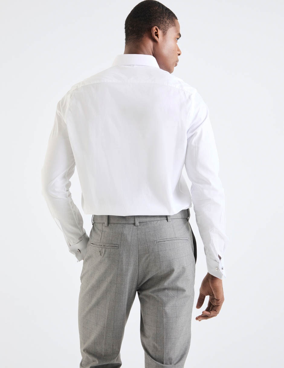 Camisa de vestir de algodón manga larga para hombre 5