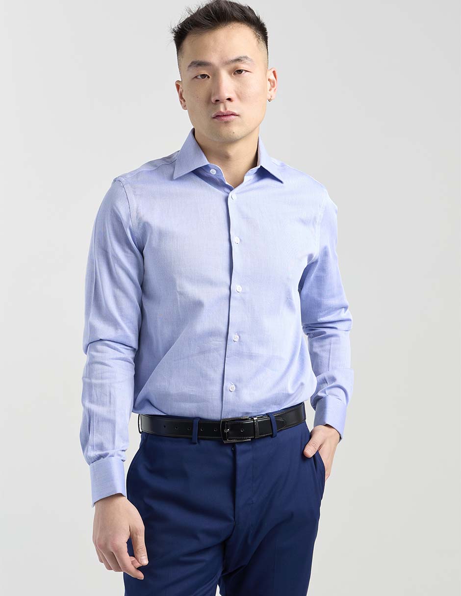 Camisa business casual de algodón manga larga para hombre 1