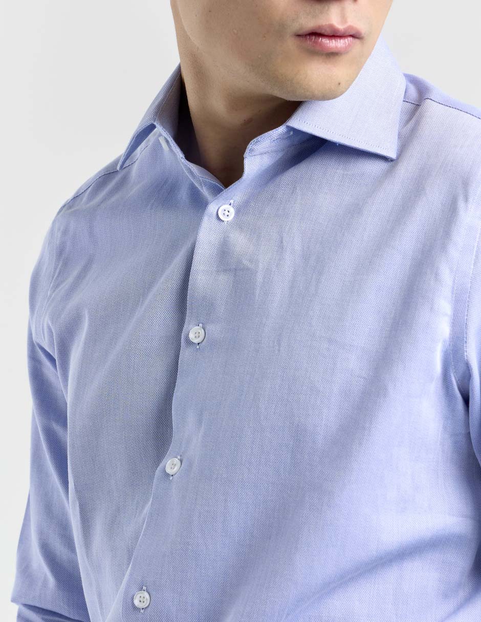 Camisa business casual de algodón manga larga para hombre 9