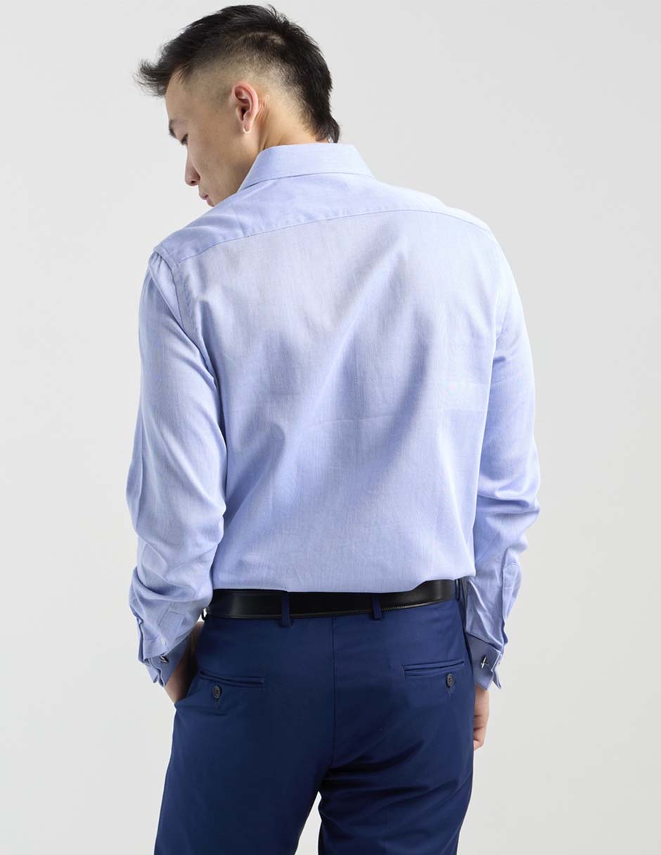 Camisa business casual de algodón manga larga para hombre 11