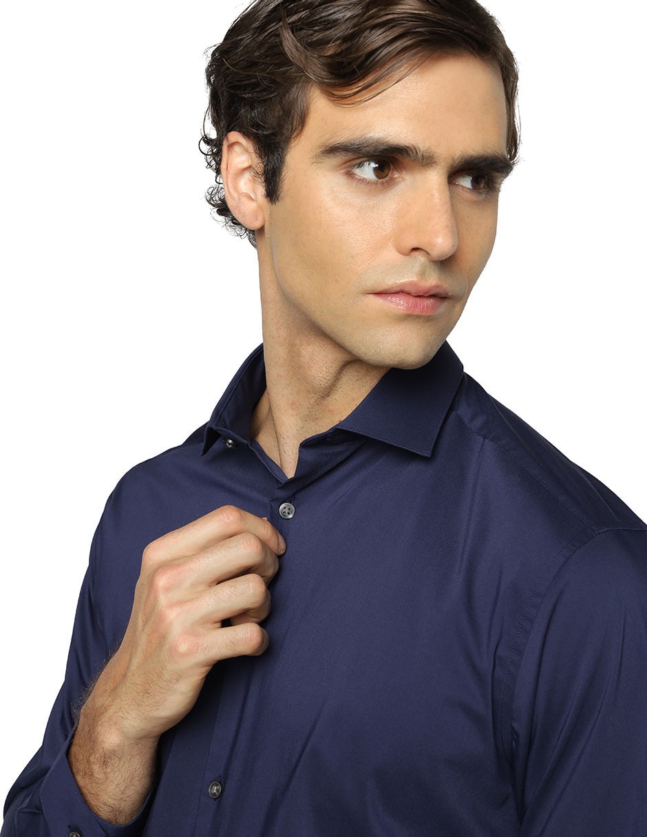 Camisa de vestir de algodón manga larga para hombre 2