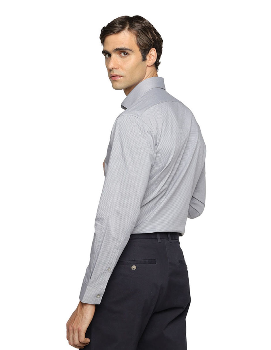 Camisa de vestir de algodón manga larga para hombre