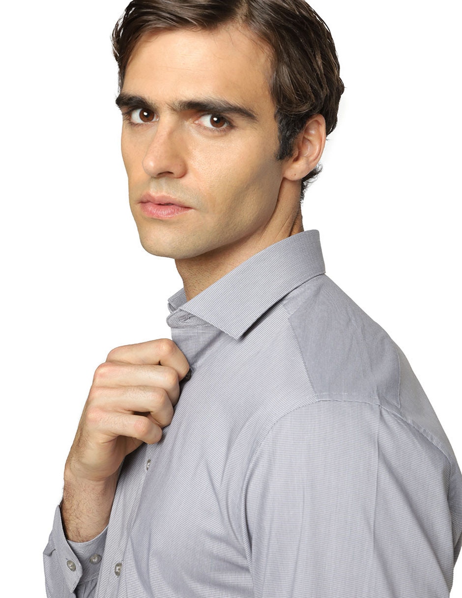 Camisa de vestir de algodón manga larga para hombre