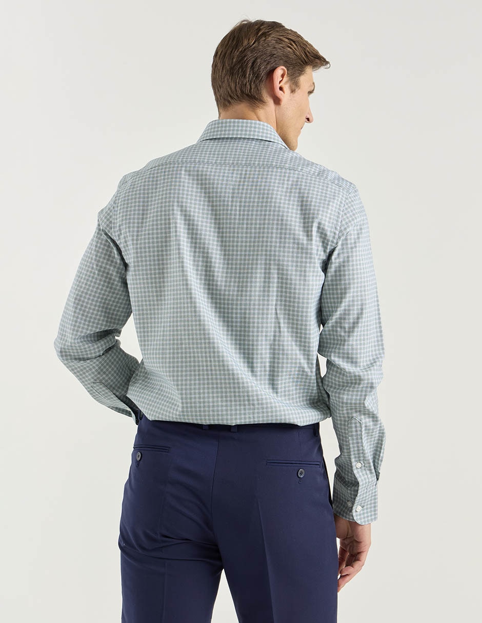 Camisa de vestir de algodón manga larga para hombre
