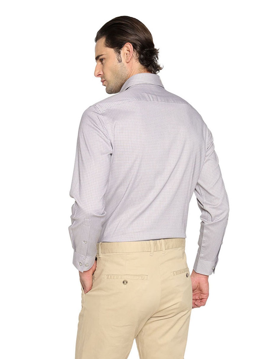 Camisa de vestir de algodón manga larga para hombre 4