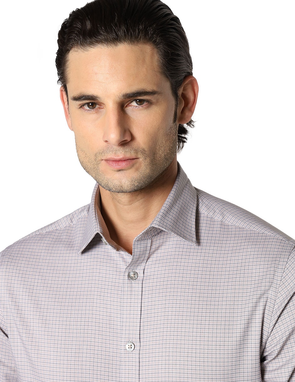 Camisa de vestir de algodón manga larga para hombre 2