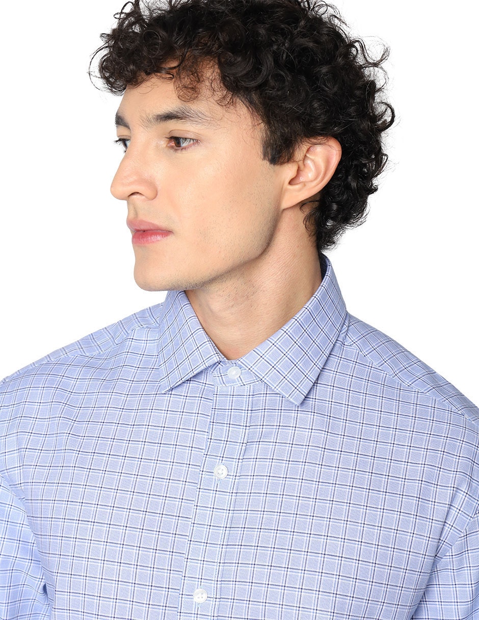 Camisa de vestir de algodón manga larga para hombre