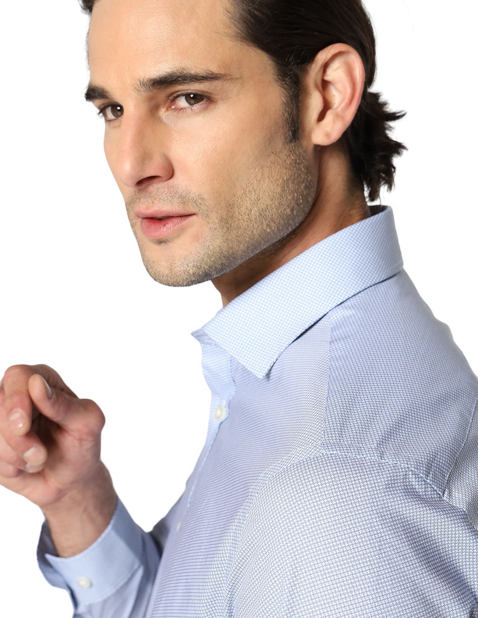 Camisa formal de algodón manga larga para hombre