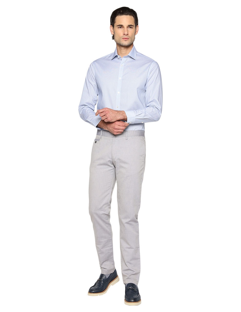 Camisa formal de algodón manga larga para hombre