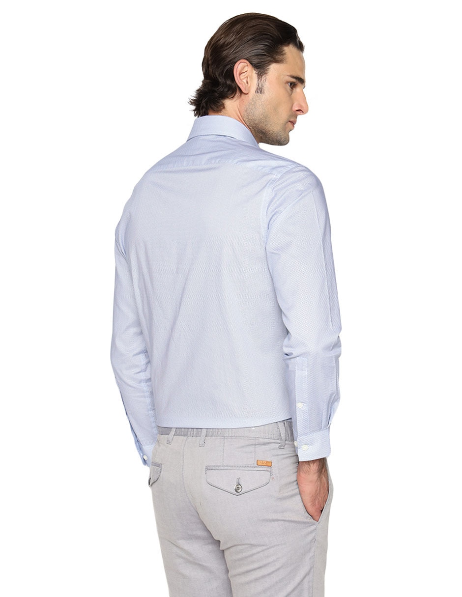 Camisa formal de algodón manga larga para hombre