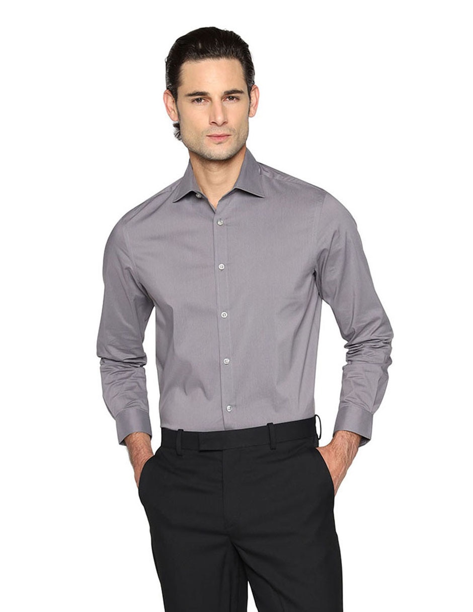 Camisa formal de algodón manga larga para hombre Camisa formal de algodón manga larga para hombre