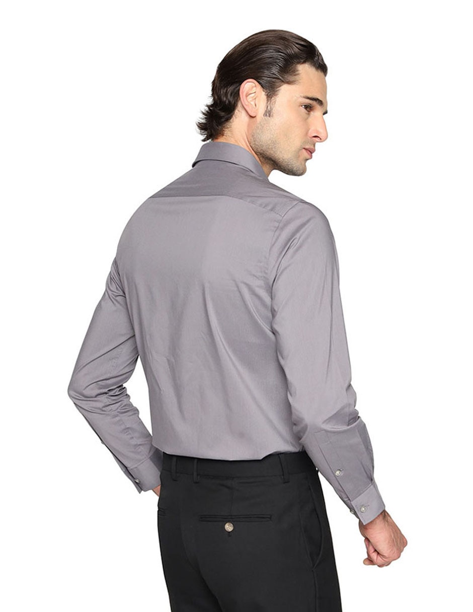 Camisa formal de algodón manga larga para hombre 4