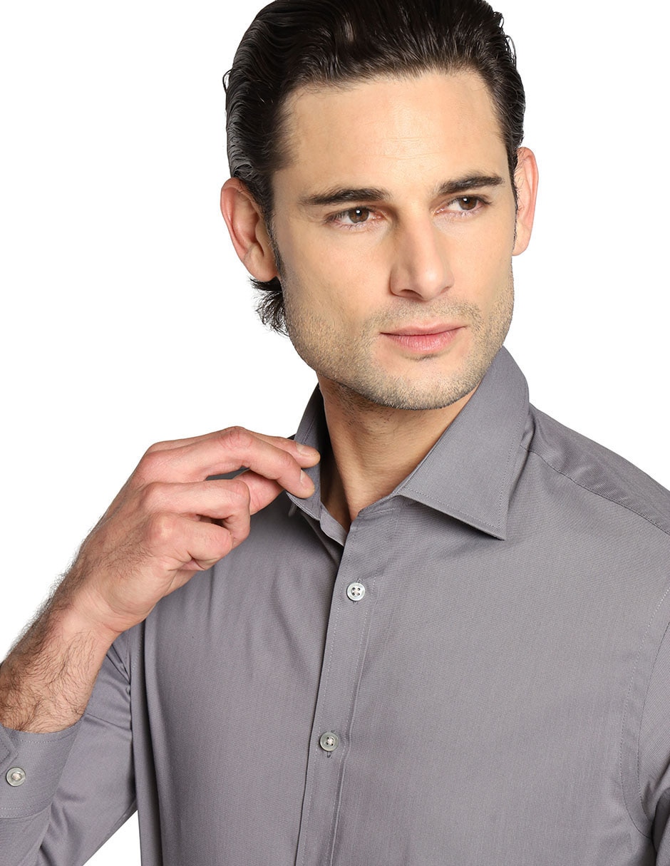Camisa formal de algodón manga larga para hombre 2