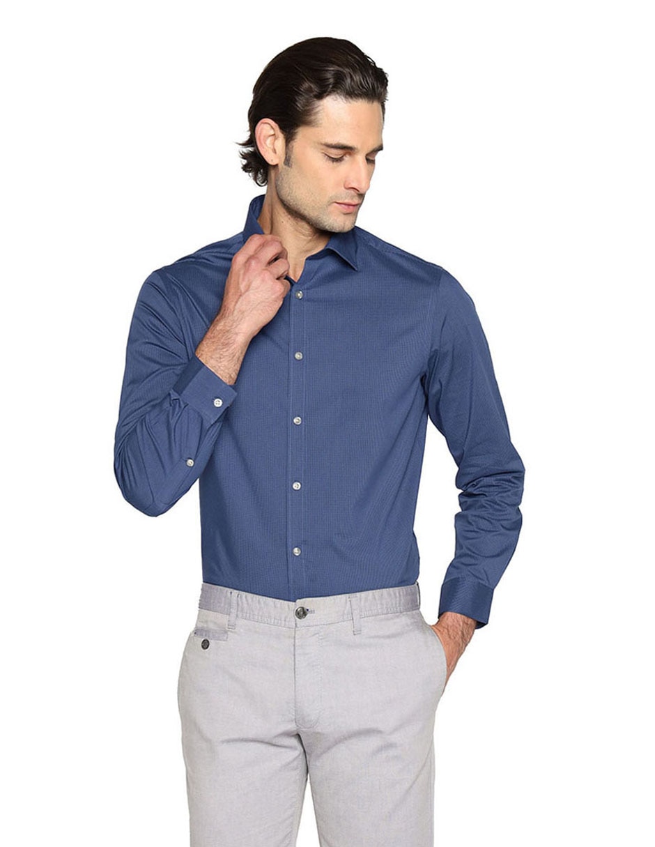 Camisa de vestir de algodón manga larga para hombre Camisa de vestir de algodón manga larga para hombre