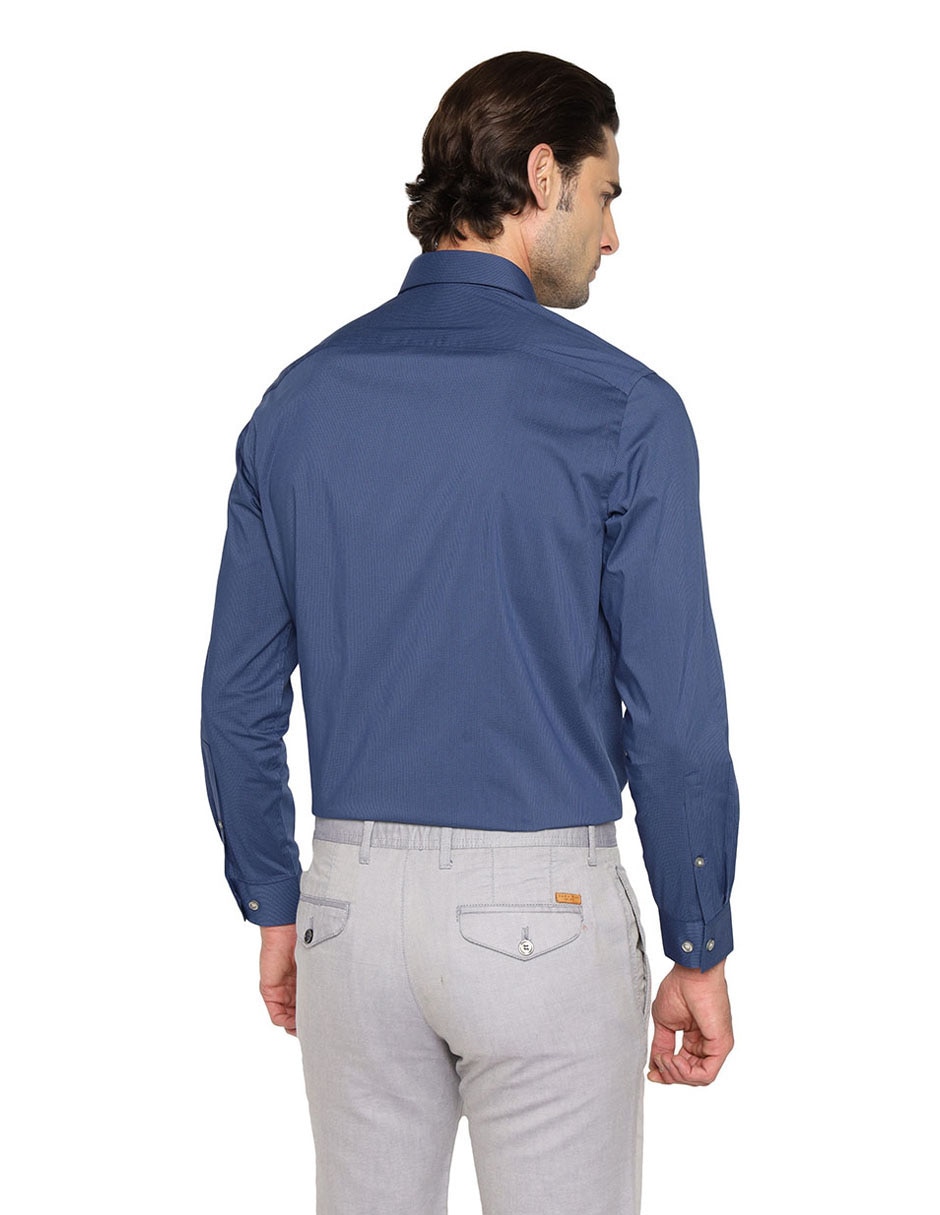 Camisa de vestir de algodón manga larga para hombre