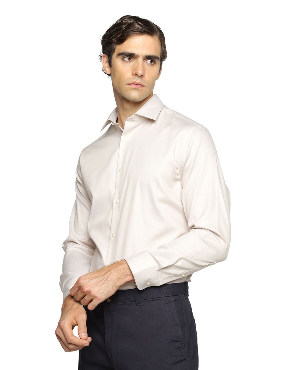 Camisa de vestir de algodón manga larga para hombre Camisa de vestir de algodón manga larga para hombre