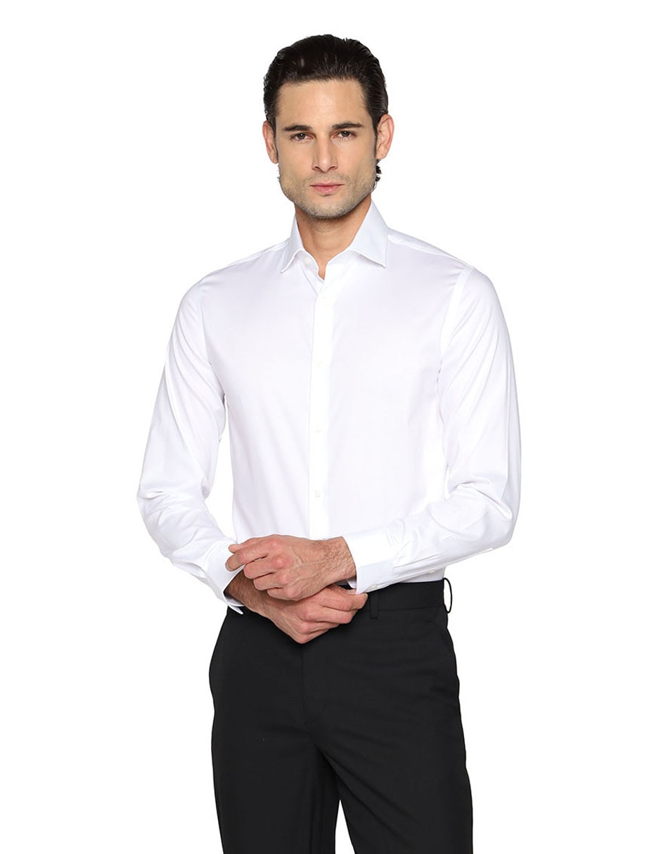 Camisa de vestir de algodón manga larga para hombre Camisa de vestir de algodón manga larga para hombre