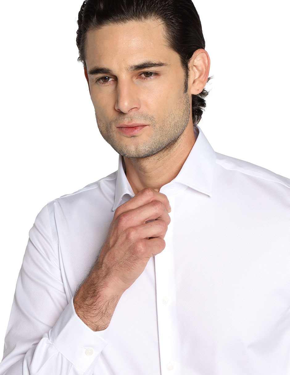 Camisa de vestir de algodón manga larga para hombre 4