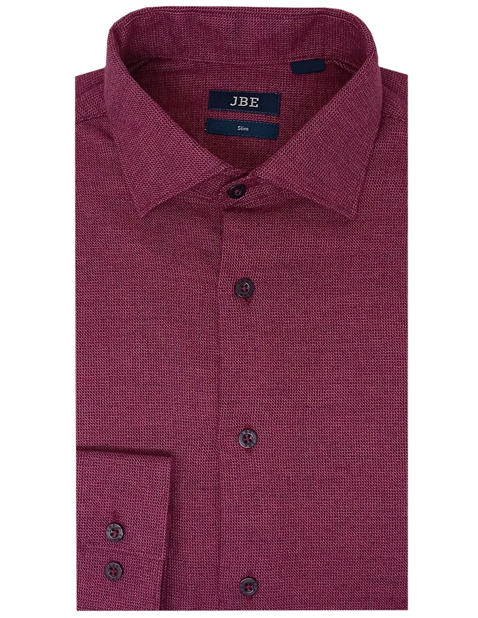 Camisa de vestir jbe de algodón manga larga para hombre