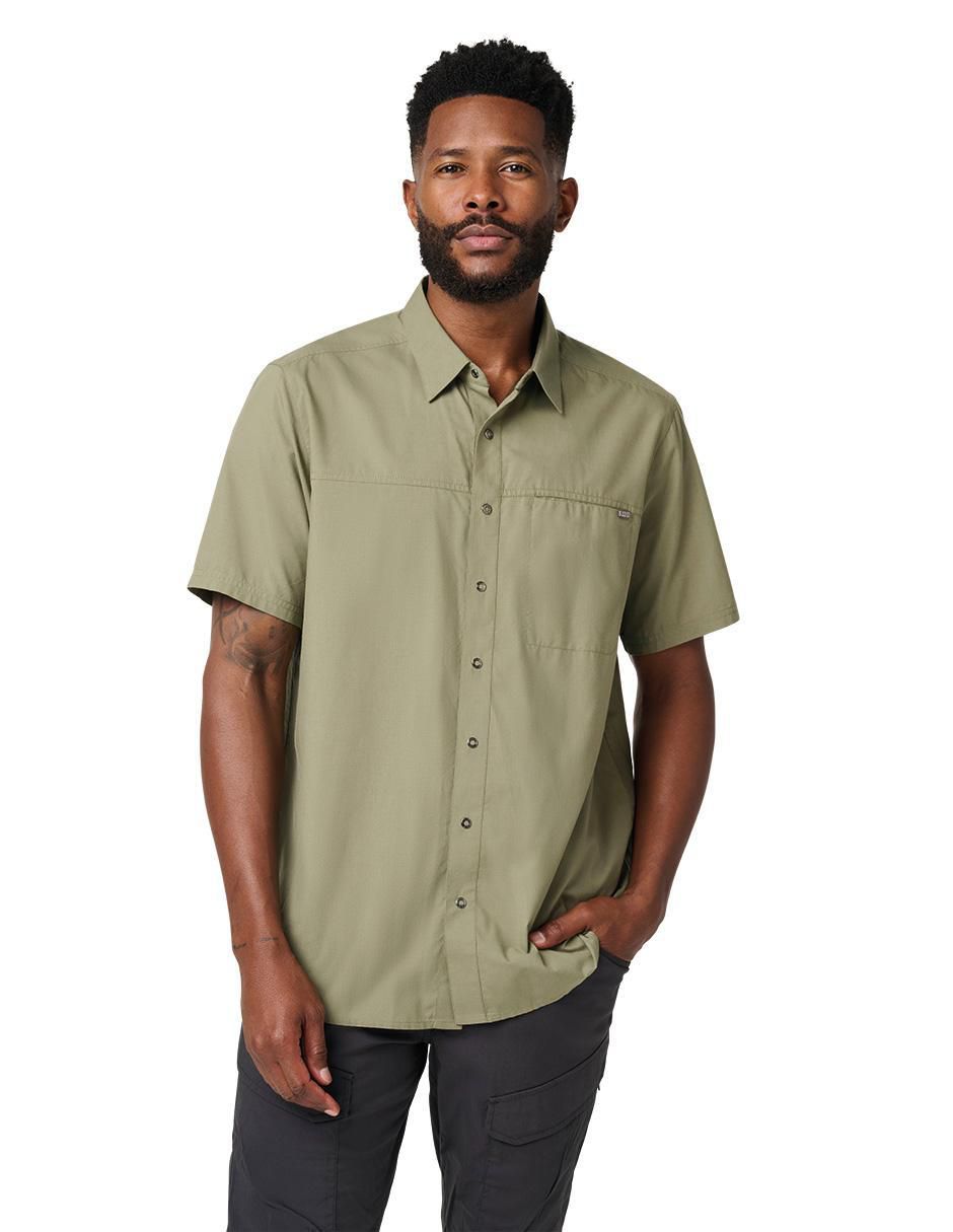 Camisa casual de algodón manga corta para hombre