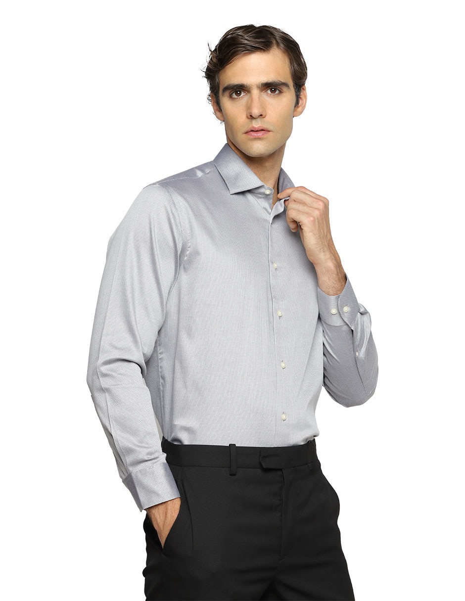 Camisa de vestir de algodón manga larga para hombre Camisa de vestir de algodón manga larga para hombre