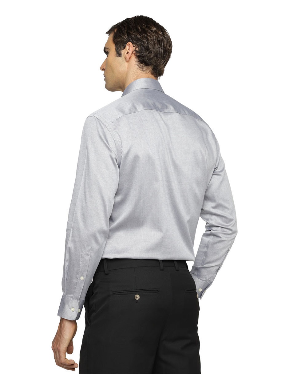 Camisa de vestir de algodón manga larga para hombre 4
