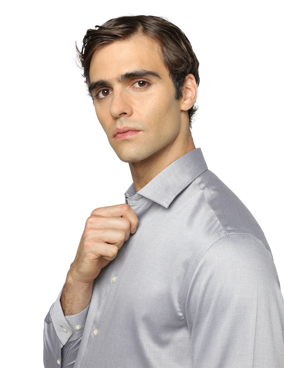 Camisa de vestir de algodón manga larga para hombre 2
