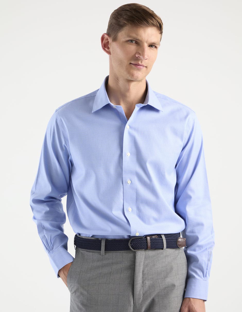 Camisa formal de algodón manga larga para hombre