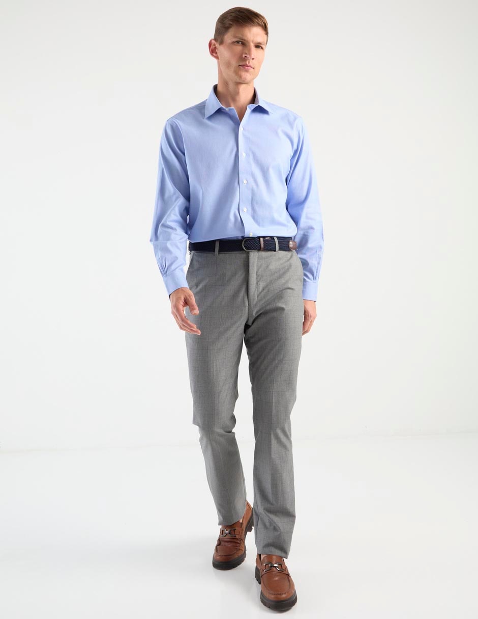Camisa formal de algodón manga larga para hombre