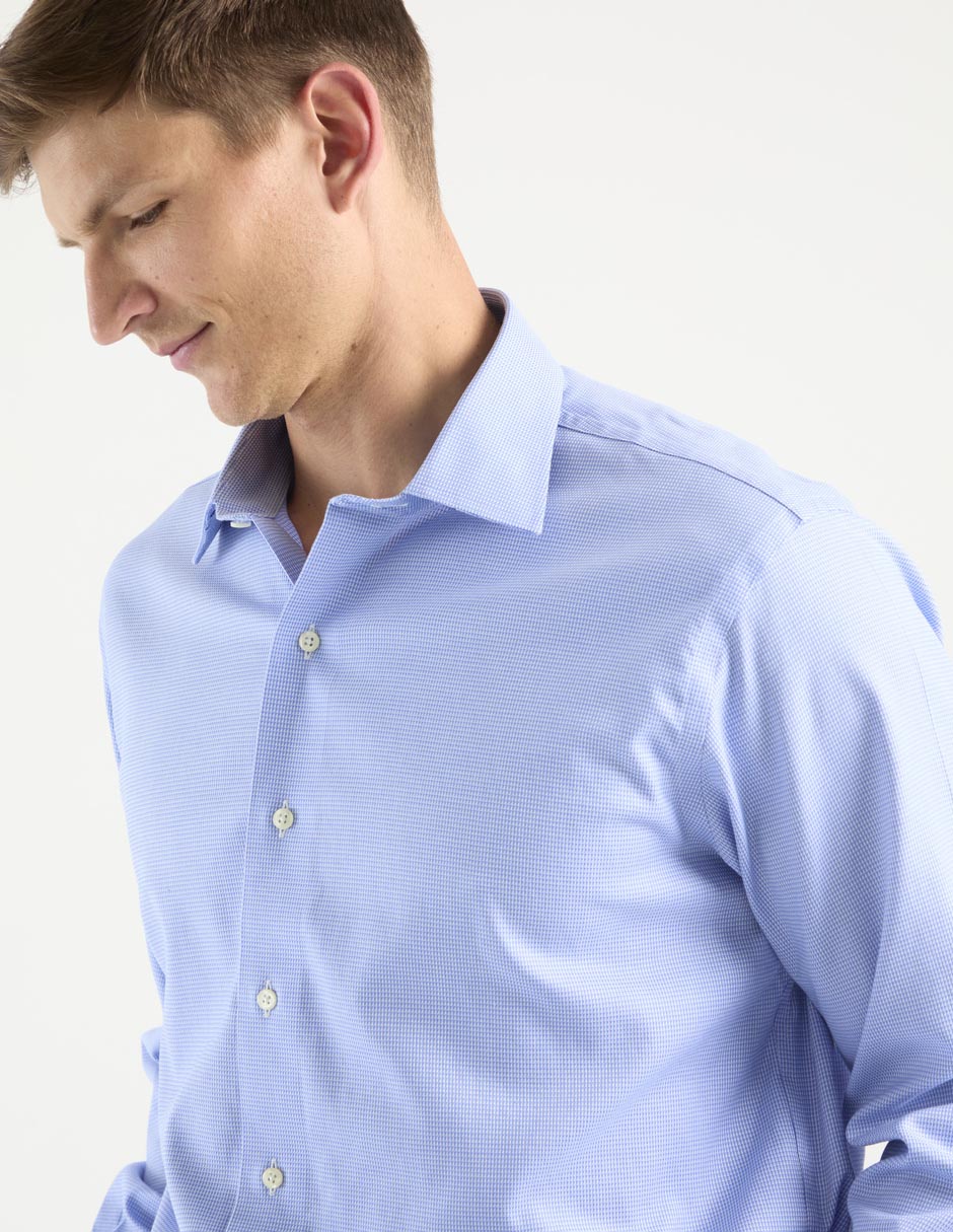 Camisa formal de algodón manga larga para hombre