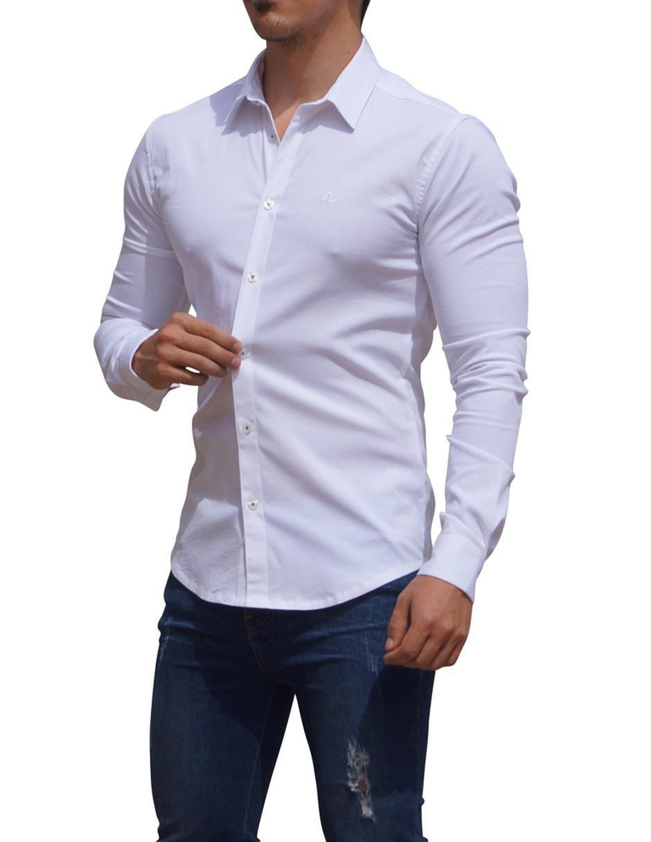 Camisa de vestir de algodón manga larga para hombre Camisa de vestir de algodón manga larga para hombre