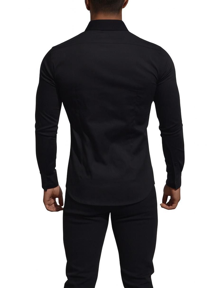 Camisa de vestir de algodón manga larga para hombre 5