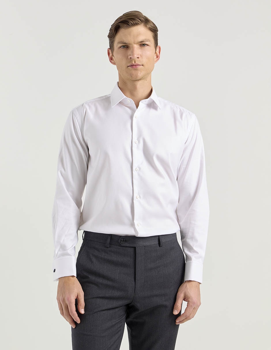 Camisa de vestir de algodón manga larga para hombre 1