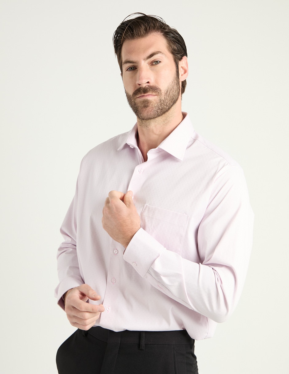 Camisa business casual manga larga para hombre