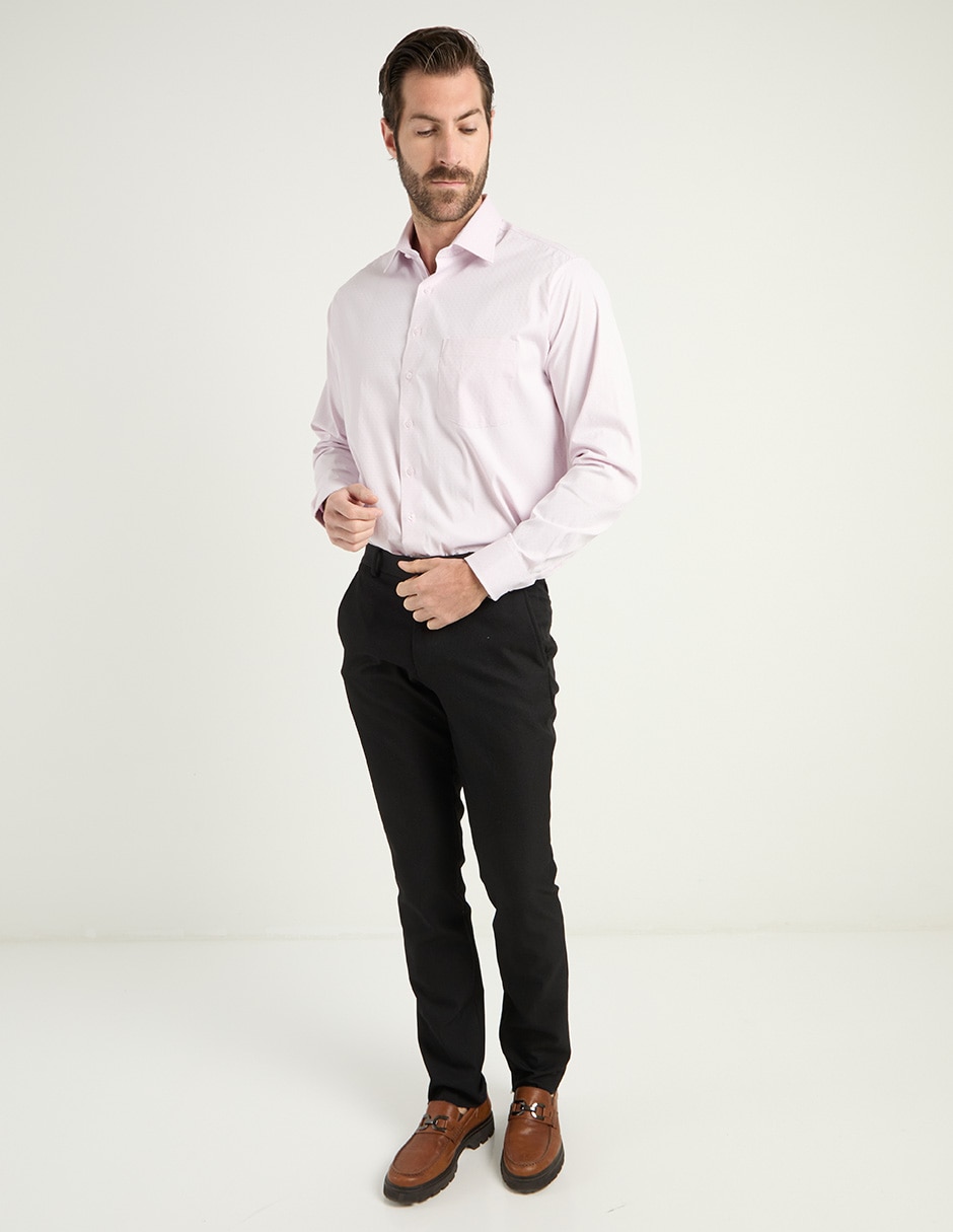 Camisa business casual manga larga para hombre