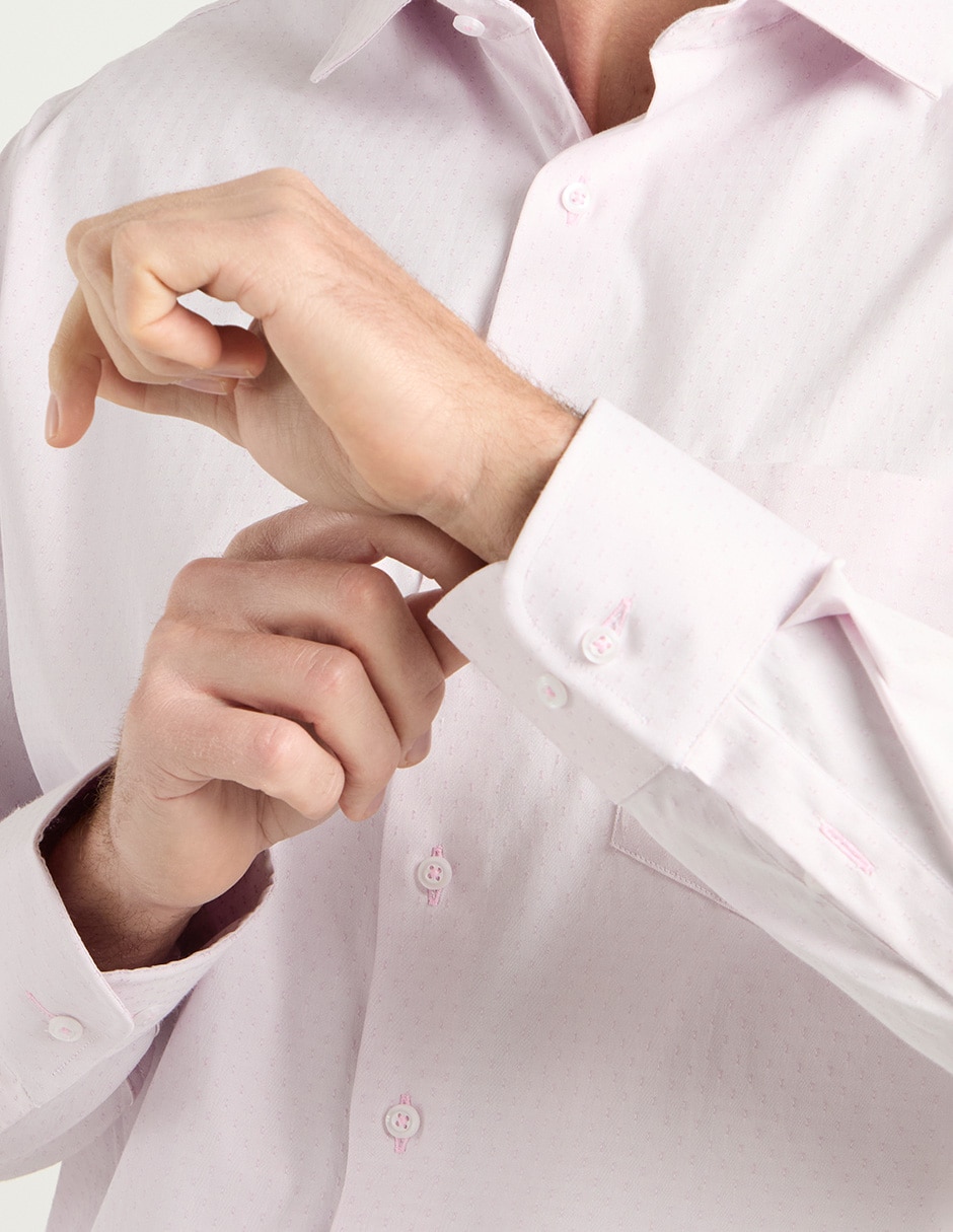 Camisa business casual manga larga para hombre