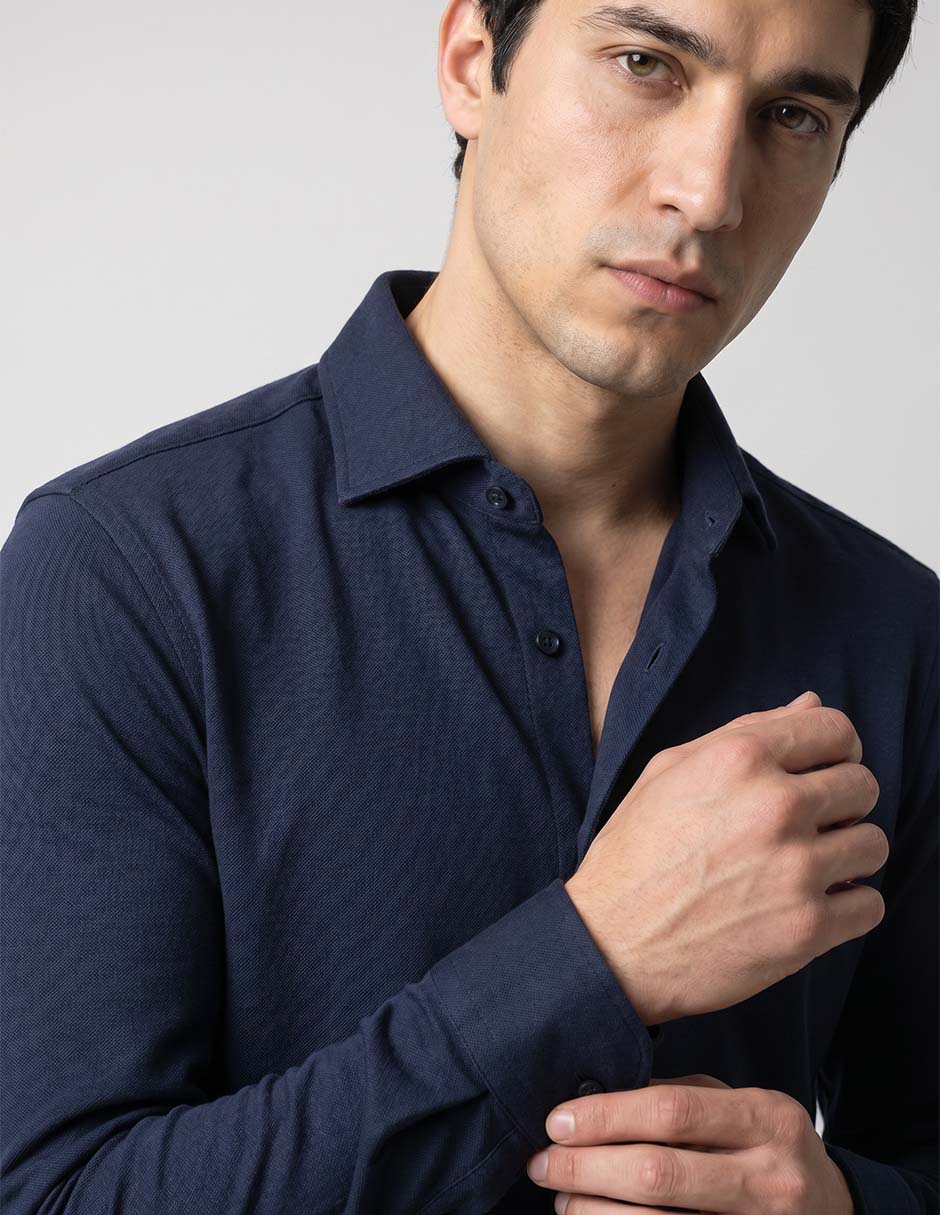 Camisa de vestir de algodón manga larga para hombre 3