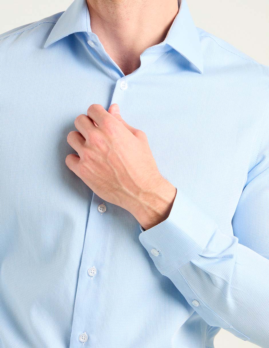 Camisa business casual de algodón manga larga para hombre 9
