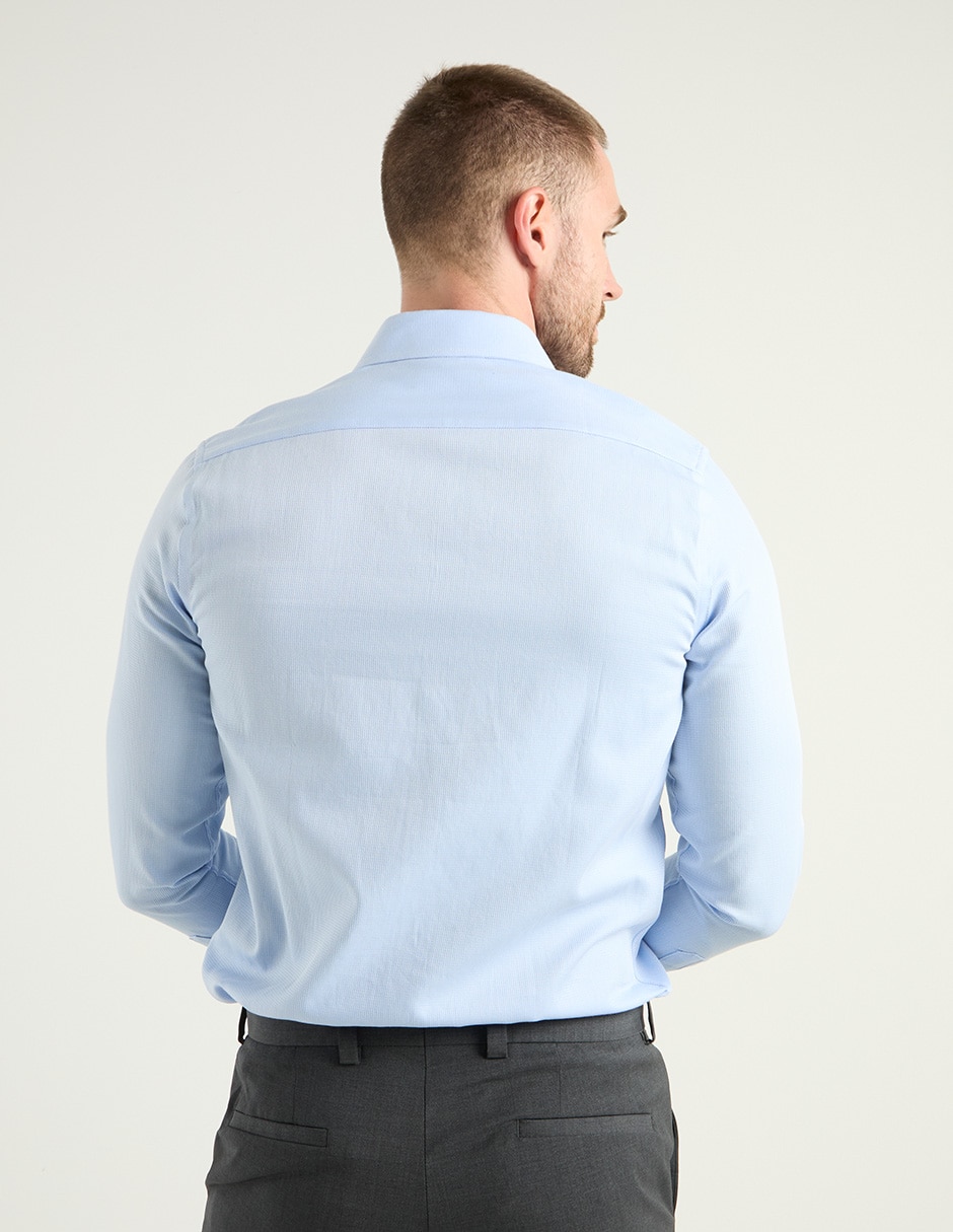 Camisa business casual de algodón manga larga para hombre 11